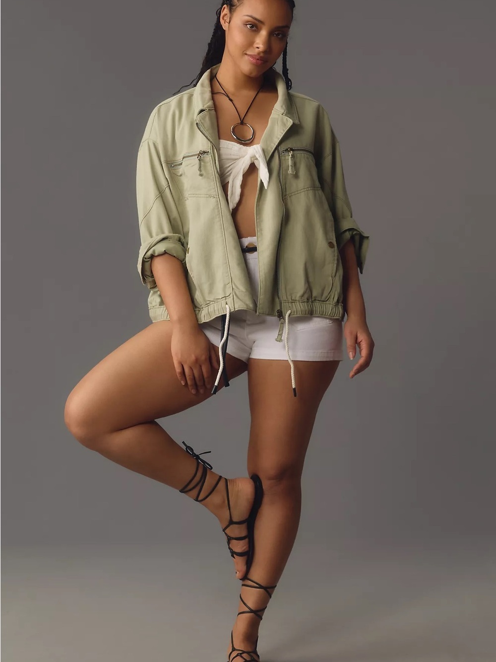 Anthropologie Pilcro Tidal Moto Utility Jacket XL - Picture 3 of 9